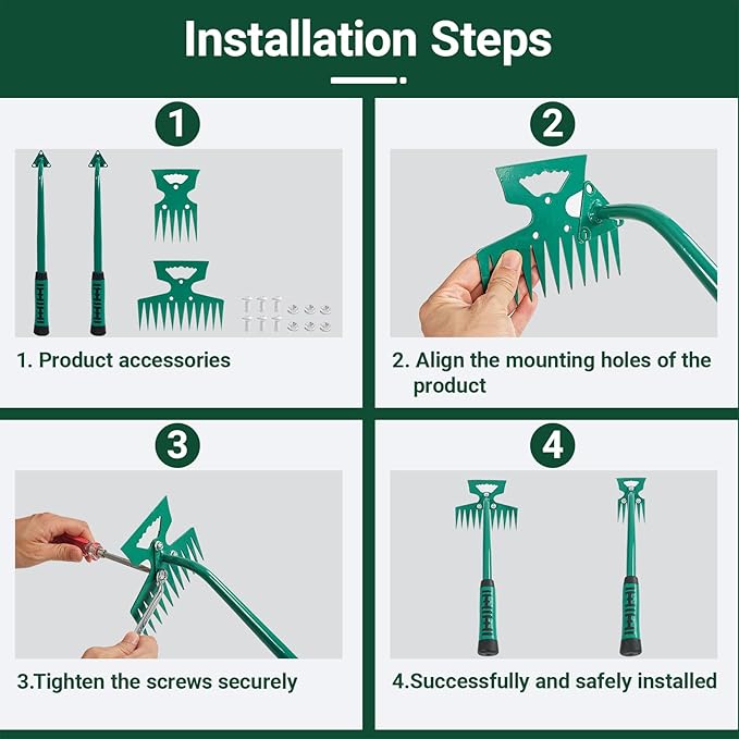 Weeding Artifact Uprooting Weeding Tool kit 2 Pack 6 Teeth 11 Teeth Weed Pulling Tool Portable Manual Weeder Puller for vegetabe Gardening Backyard Farm Planting Weeding