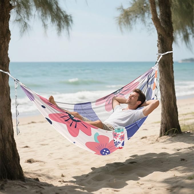Small Crushed Flower 330lb Capacity Outdoor Hammocks with Tree Straps Fabric Hammock for Camping & Hiking Essential capas para la Lluvia