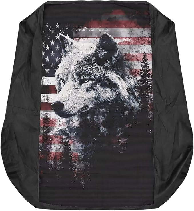 Lawn Mower Seat Cover Craftsman, American Flag Wolf Print Comfort Tractors Seat Cushion Tractor Decor Tractor Accessories for Men Women
