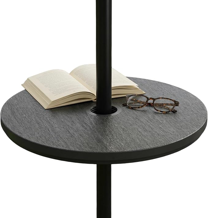 2PCS Umbrella Table Tray, Small Outdoor Sand Table with 1.6 Inch Umbrella Hole, 14.8 Inch Umbrella Tray, Portable Tabletop for Beach, Backyard, Pool, Black