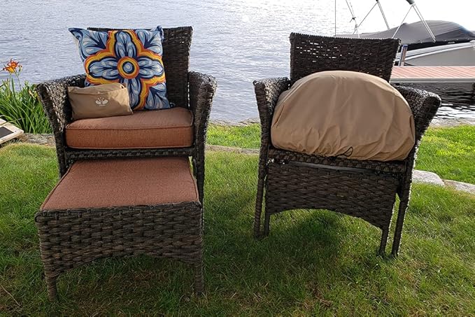UpBloom - Waterproof Seat Cushion Covers - Quick On/Off for Easy Storage, Lightweight Outdoor Chair, Washable for Patio Furniture