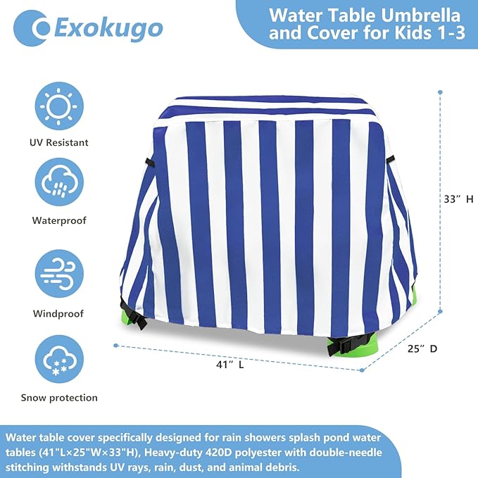 Kids Water Table Cover, Outdoor Heavy Duty Durable Waterproof Dustproof Anti-UV Kids Water Play Table Cover, Compatible with Step2 Rain Showers Splash Pond, Purple