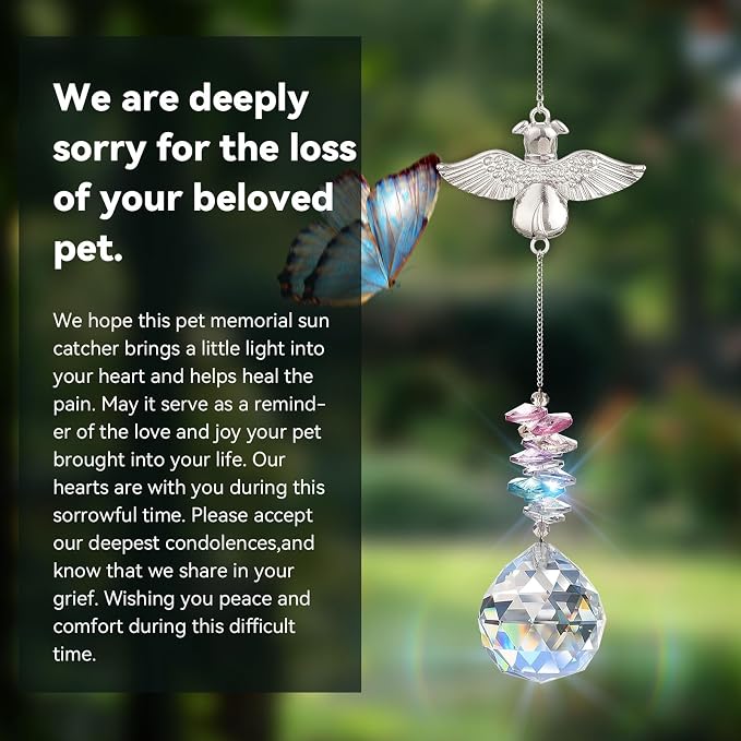 Loss of Dog Sympathy Gift, Dog Memorial Suncatcher, Pet Loss Sympathy Gifts | Angel Dog Passing Away Remembrance Bereavement Gift