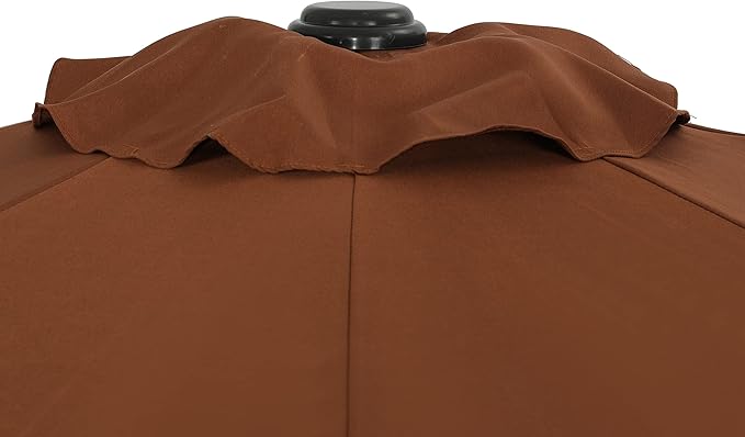 Island Umbrella Trinidad 9 ft Octagon Patio Umbrella – With Crank Lift, Push-to-Tilt, Rust-Resistant Steel Pole, 8-Rib Frame & Weather-Resistant Canopy – Brown/Coffee Outdoor Umbrellas for Patio