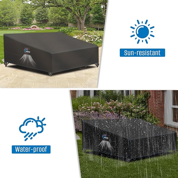 SIRUITON Garden Patio Rattan Daybed Cover Patio Bed Cover 61" W x 48" D x 37" H,Heavy Duty 420D Oxford Waterproof Outdoor Double Sofa/Patio Bed Lounger Covers