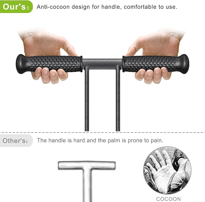 Dolibest Sod Plugger, Bulb Planter Tool with Non-Slip Grip Handle. Turf Cutter and Grass Plugger Tool with Dual Pedals, Sharp Serrations, Perfect for Zoysia, Bermuda and More (Upgrade)