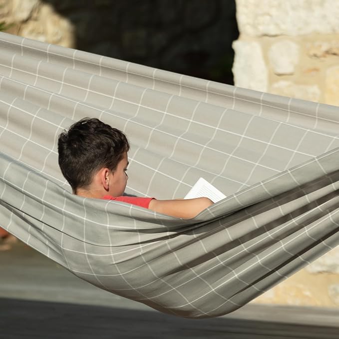 LA SIESTA Brisa Classic Hammock, Handmade, Weather-Resistant, Tear-Resistant Hammock for Indoor & Outdoor Relaxation, Size-Double - Almond