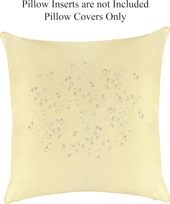 A1 HOME COLLECTIONS A1HC Luxurious Outdoor Waterproof Pillow Covers 18x18 Inches (Pack of 2, Pale Leaf), Throw Pillow Covers for Pool Areas, Garden, Sofa, Chairs, Beds, Tent, Patio