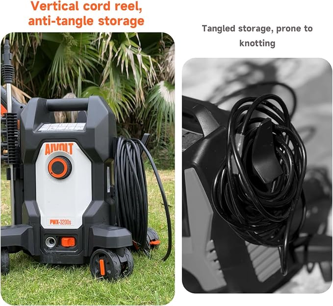 AIVOLT Electric Pressure Washer 4800PSI with Anti-Tipping 4-Wheel Design, 4 Quick Connect Nozzles, Foam Cannon for Cars/Fences/Driveways/Patios/Home Cleaning