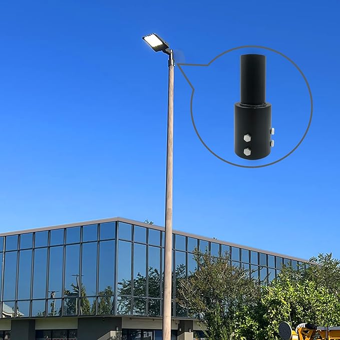 Tenon Slip Fitter Adapter for 3 inch Round Pole,Heavy Duty 2 3/8 Round Adapter for Led Parking Lot Light,Metal Outdoor Mounting Bracket,Shoebox Lighting,Street Light (3" Round Tenon Adapter)