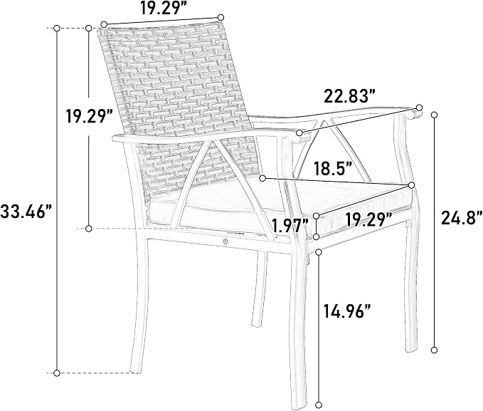 GDFStudio 7 Piece Patio Dining Set,Outdoor Wicker Furniture Set for Backyard Garden Deck Poolside with 2 Cushions Swivel Rocker Chairs,4 Cushions Chairs,Table Top, Removable Cushions