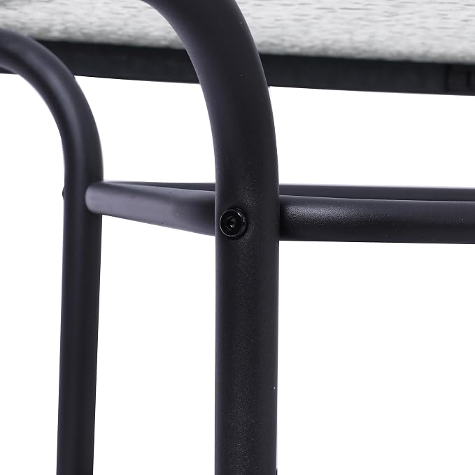 EMMA + OLIVER Tala Rectangle Patio Table with Umbrella Hole, All-Weather Table with Heat Resistant Tempered Glass, Steel Frame, 27.5x47.25, Black