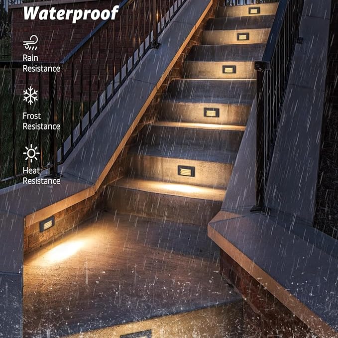 Diodesy- Step Cover Horizontal Louvered Face Plate Surface Mount Wallplate White Finish Indoor/Outdoor Use for Decks Pathway Yard Stairs Fences Walkways and Balcony Areas (Cover Plate Only)