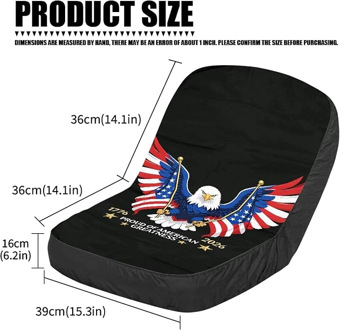 Industrial Vehicle Seat Cushion Covers with Eagle Waterproof Seat Cover for Excavator Riding Lawn Mower Car Cover 250th Anniversary Riding Mowers Accessories