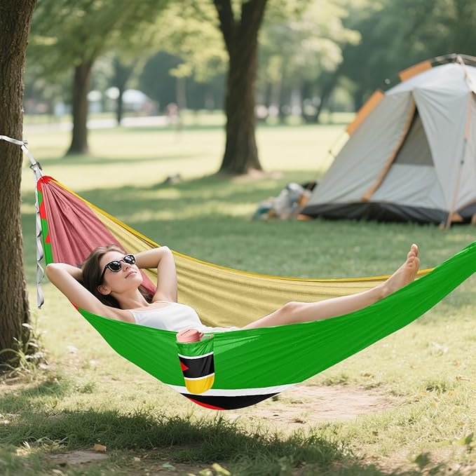 National Flag of Mozambique Hammocks with Portabl Carry Bag Backyard Hammock for Indoor Outdoor Patio