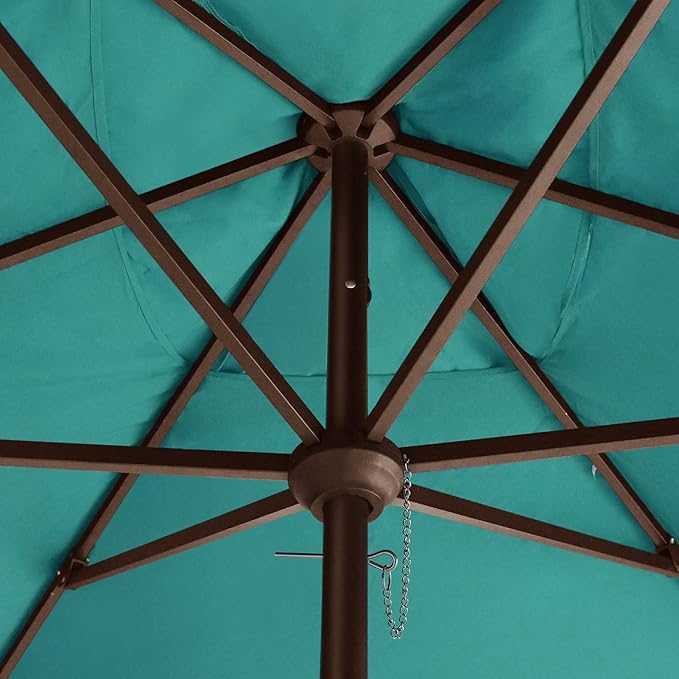 EliteShade USA 10-Year-Non-Fading 6.5x10Ft Rectangular Market Patio Umbrella, UPF 50+ UV Protection Performance Sun Umbrella, Heavy Duty Commercial Grade Outdoor Table Umbrella with Crank, Windproof Vented Top for Garden, Pool, Deck and Outdoor Playset...