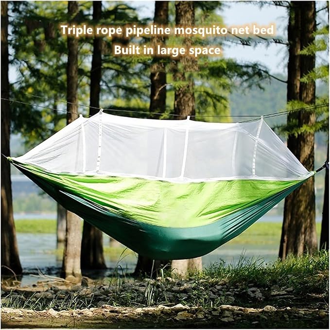 Hammock Portable Outdoor Camping Leisure Double Mosquito Net Hammocks Garden Travel Tourist Nature Hike Sleeping Hanging Hammock Swing Quick-Opening(Style 5)