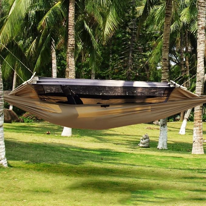 Camping Hammock, Hammock Multi-Function Portable Anti-wear Tent Camping Trip Riding Equipment Nylon