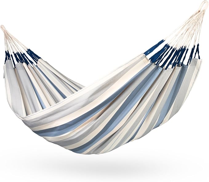 LA SIESTA® Brisa Kingsize Outdoor Hammock — Colombian-Made Polypropylene, UV & Weather Resistant, for Backyard & Patio - Sea Salt