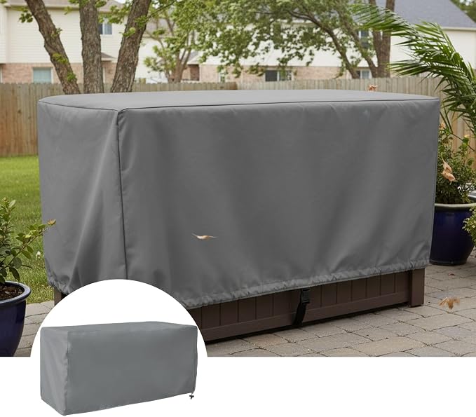 Outdoor Deck Box Cover for Patio Storage Box Protection with Secure Fit, 123x62x55 cm and 158x76x69 cm Options