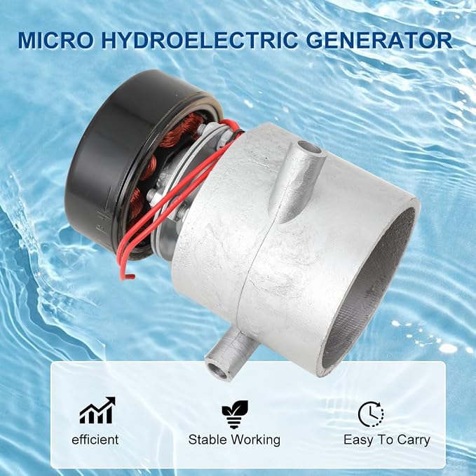 Hydro Water Turbine Generator, 1000W Micro Hydroelectric Generator 220V Three-Pipe AC High Power with Ballast & 150mm(3 X 50mm) Inlet Fitting, 10L/S