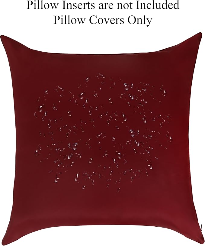 A1 HOME COLLECTIONS A1HC Luxurious Outdoor Waterproof Pillow Covers 20x20 Inches (Pack of 2, Copper Rust), Throw Pillow Covers for Pool Areas, Garden, Sofa, Chairs, Beds, Tent, Patio