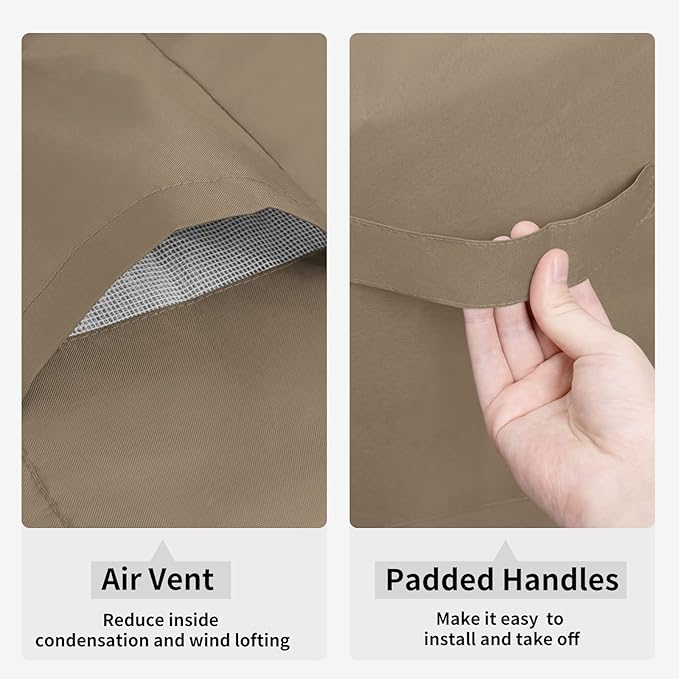 Easy-Going Waterproof Outdoor Swivel Chair Cover UV Resistant Patio Chair Cover Weatherproof Lawn Outdoor Furniture Cover with Tape Sealed Seam (2 Pack-33Wx35Dx38.5H inch, Camel)