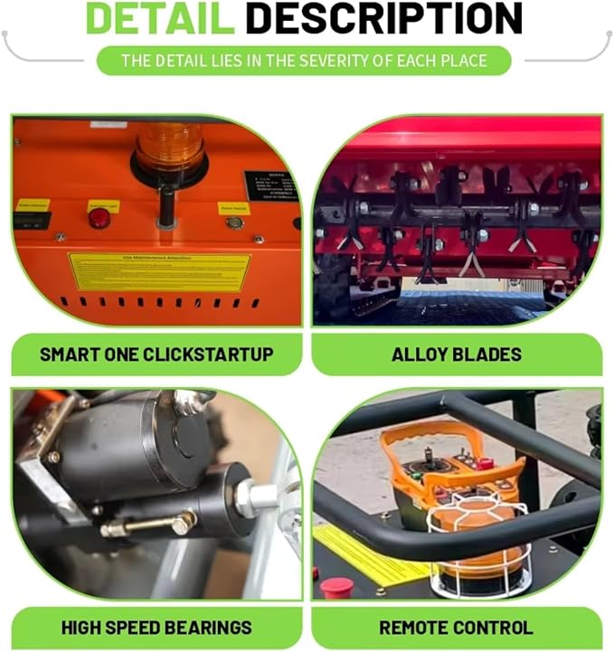 Professional Industrial Grade 196cc Gasoline Self Propelled High Power Remote Control Lawn Mower for Garden Maintenance