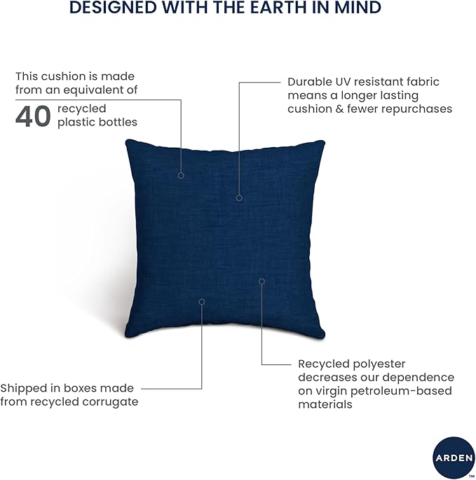 Arden Outdoor Toss Pillow, 16 x 16, Rain-Proof, Fade Resistant Neutral Aurora Damask