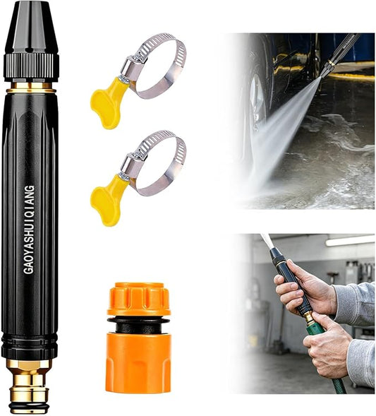 Home High-Pressure Car Wash Water Gun with Booster Nozzle, Powerful High-Pressure Water Gun for Car Cleaning, Garden Hose Pressure Booster, 3 Adjustable (1Set)