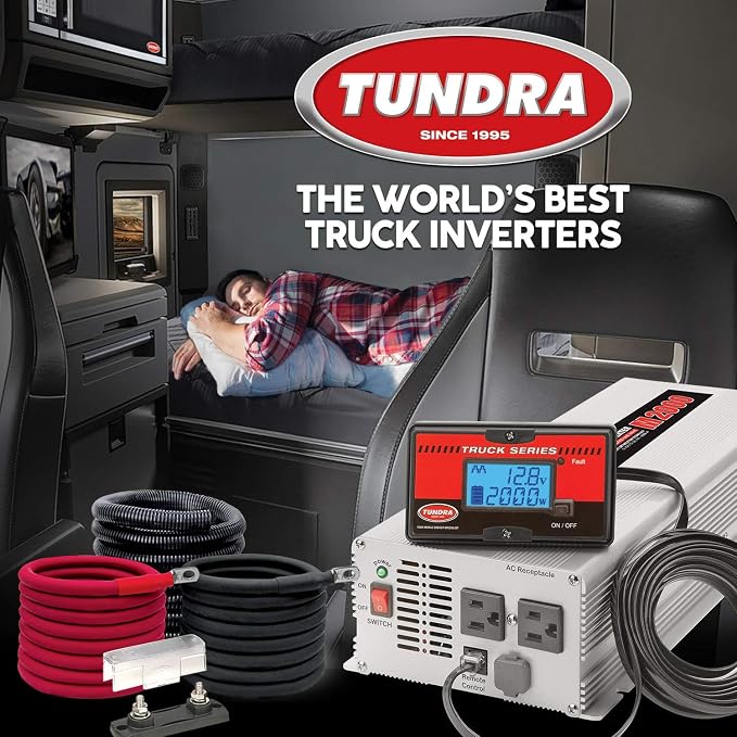 Tundra Heavy Duty Installation Kit for Truck Power Inverters M2000/ S1800/ M3024/ S3024 (24V) | Highest Safety Rating Cables with Short-Circuit & Overload Protection (10ft) (CM2010)
