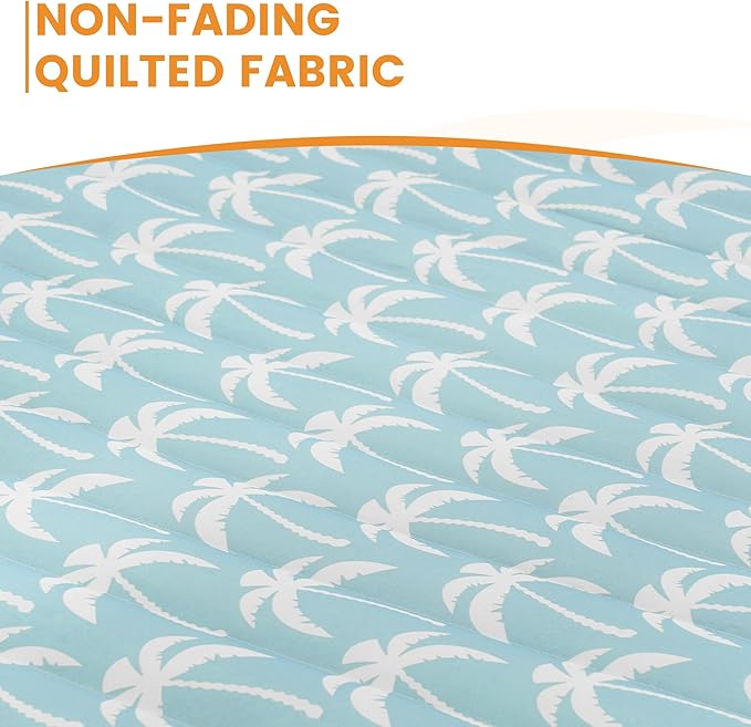 Lazy Daze Hammocks 12FT Quilted Fabric Hammock with Soft Pillow, Double 2 Person Tree Hammock with Spreader Bar for Outside Patio Poolside Backyard Beach, 450 lbs Capacity, Coastal Floral