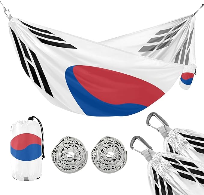 National Flag of The Democratic People's Republic of Korea Hammocks with Portabl Carry Bag Backyard Hammock for Indoor Outdoor Patio