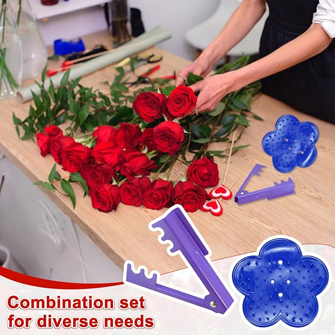 M METERXITY 1-Set Rose Thorn Stripper Tools, Plastic Metal Rose Stem Leaf Thorn Stripper for Bouquets Pruning Branches/Floral Arrangement, Flower Stripping Tool Remove Kit [Multicolor]