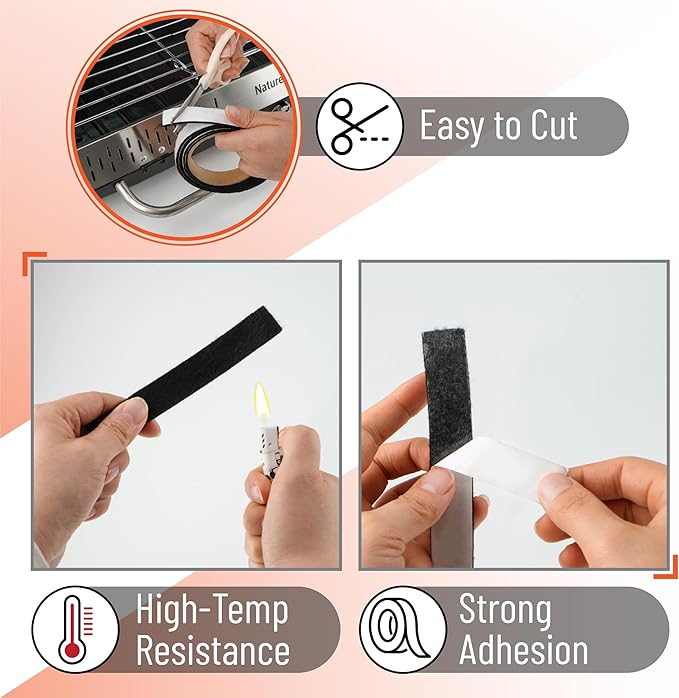 UNCO- Grill Gasket, 3/4"x 1/8", 2 Pack, 5 ft, Smoker Gasket Sealer High Temp, Easy to Cut, Strong Adhesion, Suitable for Most BBQ Grills and Smokers