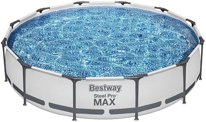 Bestway Steel Pro MAX Above Ground Swimming Pool (12' x 30") | Round Outdoor Backyard Family Pool with Tritech® Puncture-Resistant Liner | Easy Setup | Includes Filter Pump for Clean, Clear Water
