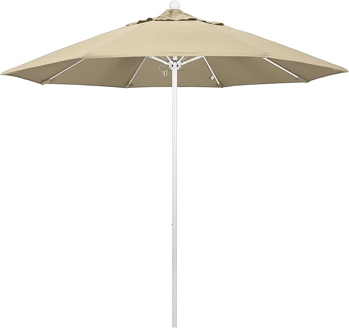 California Umbrella 9' Round Aluminum/Fiberglass Umbrella, Push Open,
