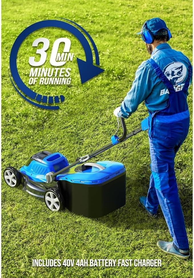 Lawn Mower 40V Brushless Cordless Electric with 5 Cutting Height Adjustments
