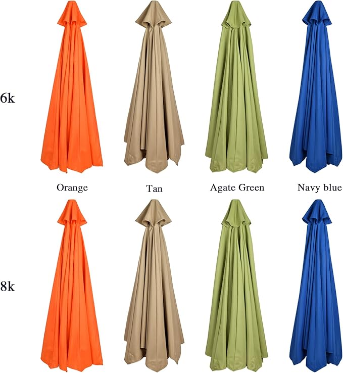 belupai 10ft Patio Umbrella Replacement Canopy, 8 Ribs Canopy Replacement Water Resistant Patio Canopy Outdoor Table Market Yard Umbrella Top Outdoor Umbrella Canopy for 56-58in Ribs (Canopy Only)(Tan,8 Ribs)