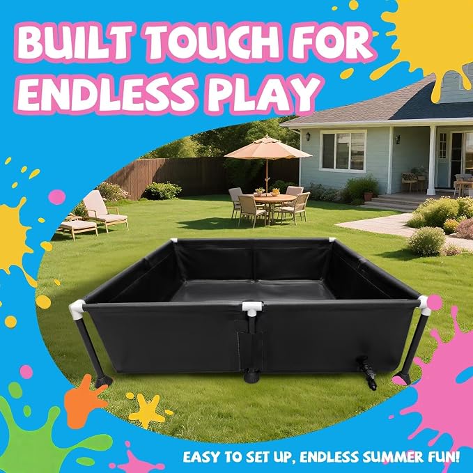 Above Ground Pool, 37.4x37.4x7.9in, Puncture Proof Triple Layer PVC Dog Bath Swimming Pool with Mesh Design, for Backyard Garden and Pets