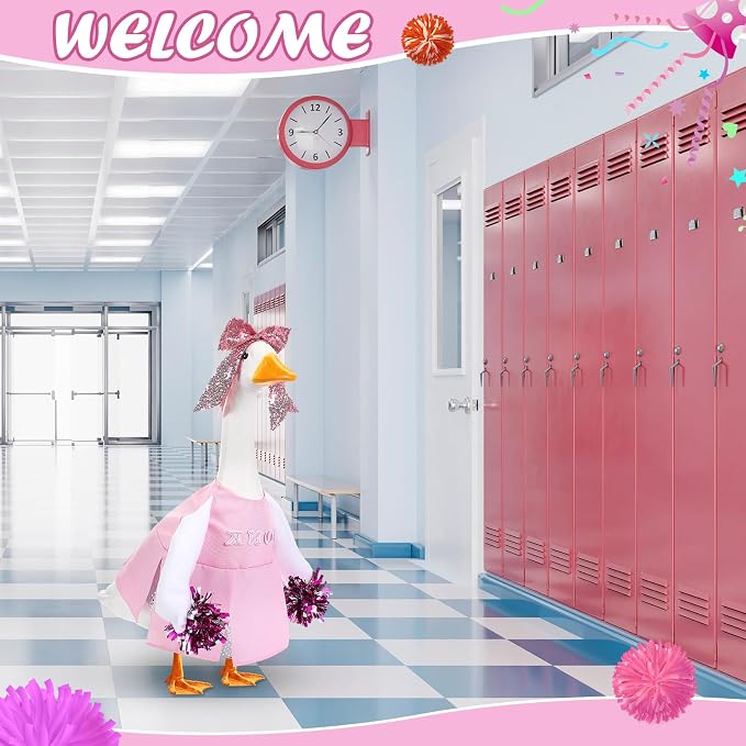 2 Pcs Cheerleader Porch Goose Outfit Clothes Cheerleading for 23" Goose Costume Garden Yard Outdoor Decorations