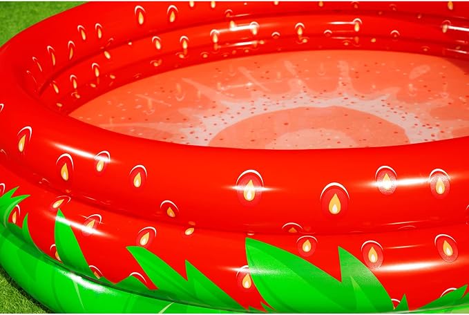 Bestway: H2OGO!Sweet Strawberry Pool - 66" x H15 - Inflatable 3-Ring Play Pool, Kids,103 Gallon, Ages 2+