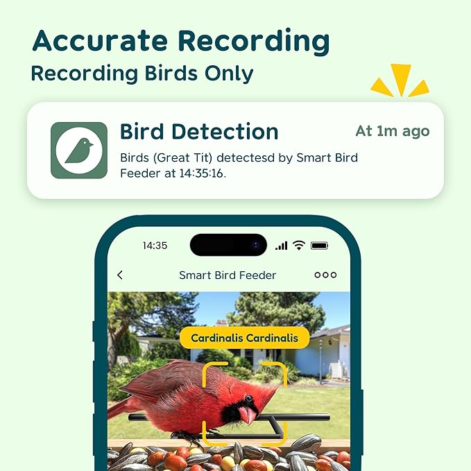 TT Nature Bird Feeder with Camera Solar Powered, Upgraded 1.5L Smart Bird Feeder Camera for Bird Watching, Auto Capture & Instant Real-time Notifications, Ideal Gift for Bird Lovers