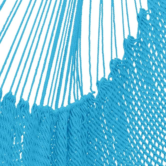 Large Hammock Swing Seat with Tassels(Light Blue)