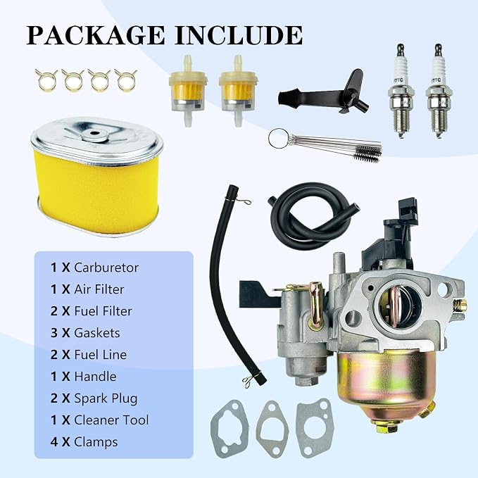 750143 Carburetor Carb Kit Compatible with Nor-thern Tool Powerhorse 212CC 6HP 3100 PSI 2.5GPMGas Pressure Washer with Air Filter, Replacement for Brigs and Straton CR950 XR950 OHV Horizontal Engine