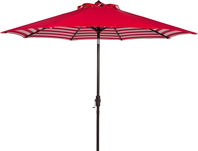 SAFAVIEH Outdoor Athens 11-Foot Round Crank UV Protected Umbrella