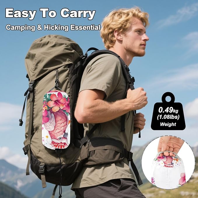 Hammocks for Outside Cute Cockatoo Camping Hammock Portable Hammocks with Tree Straps and Carry Bag Camping Accessories for Hiking Beach Outdoor