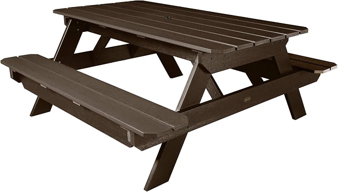 Highwood Professional Commercial Grade National Picnic Table, Weathered Acorn