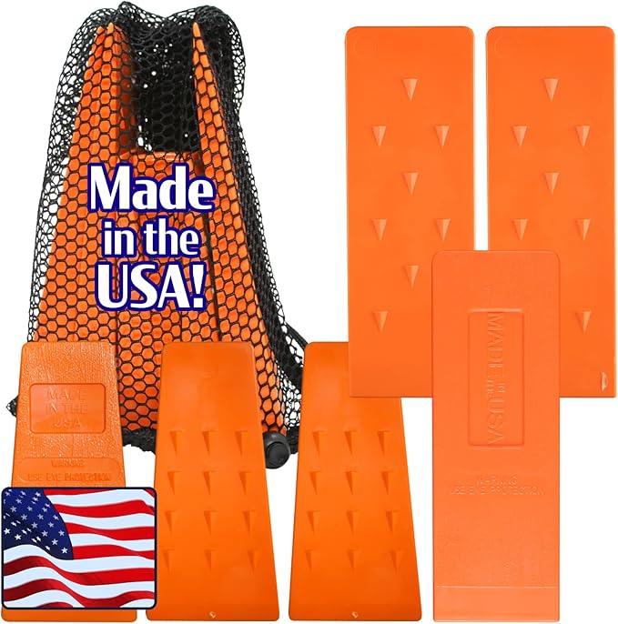 Felling Wedges, Tree Felling Wedges for Tree Cutting, Logging Wedge Set for Chain Saw, 5.5" (3-Pack) and 8" (3-Pack)