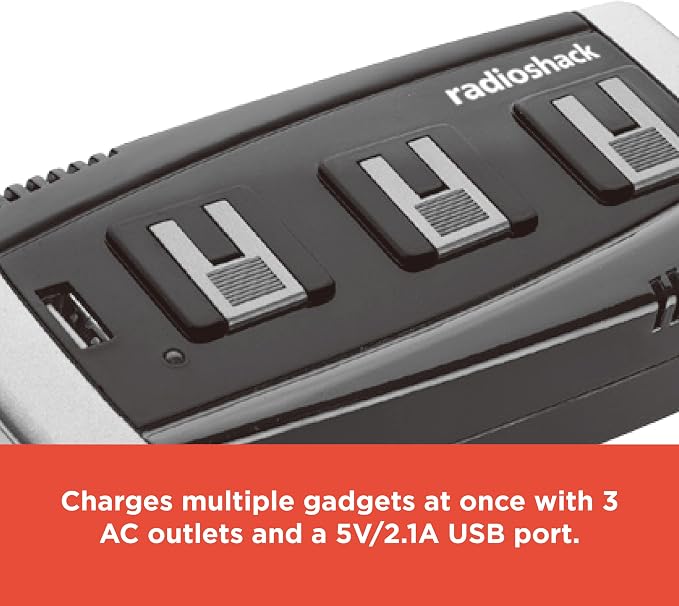 RadioShack 150W Power Inverter, 3-Plug Adapter with USB